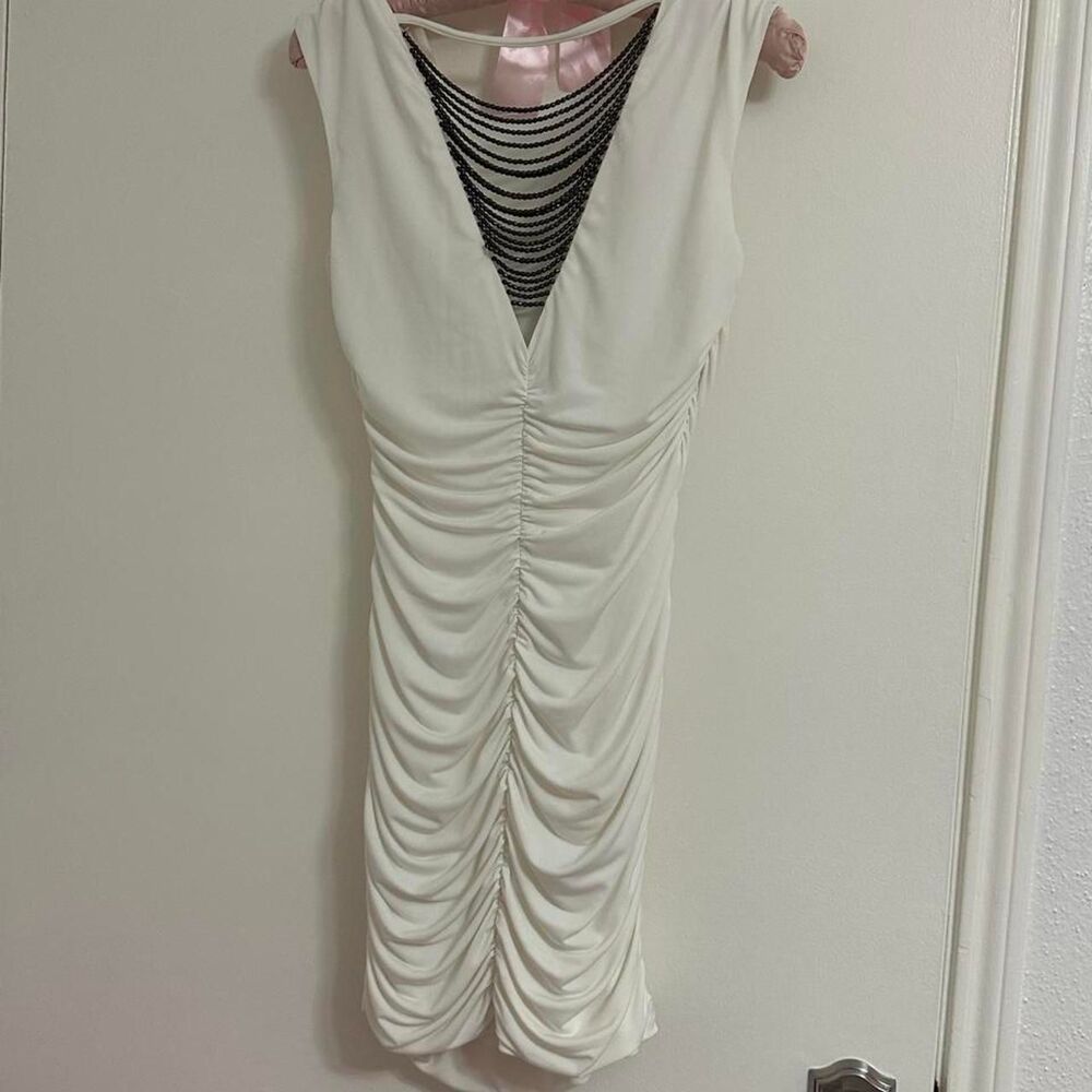Bcx Women's White and Cream Dress